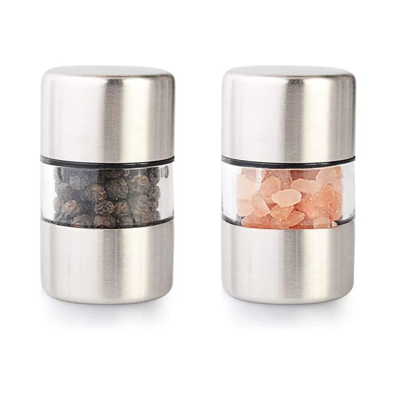 Manual Salt Pepper Grinder Stainless Steel Portable Mini Mill Grinder For Herb Pepper Spice Rose Salt Kitchen Grinding Gadgets