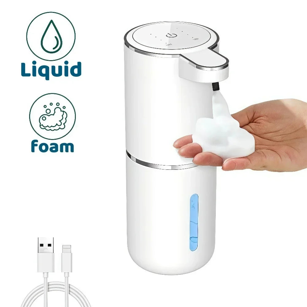 Smart Sensor Soap Dispenser for Kitchen, Automatic Touchless Foam Liquid Dispenser with Rechargeable, Bathroom Sink, Restaurant