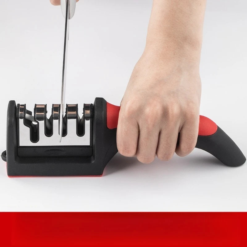 Knife Sharpener - Handheld, Fast Grinding Stone, Kitchen New Model, Multi-functional, Three-section Knife Sharpening Tool