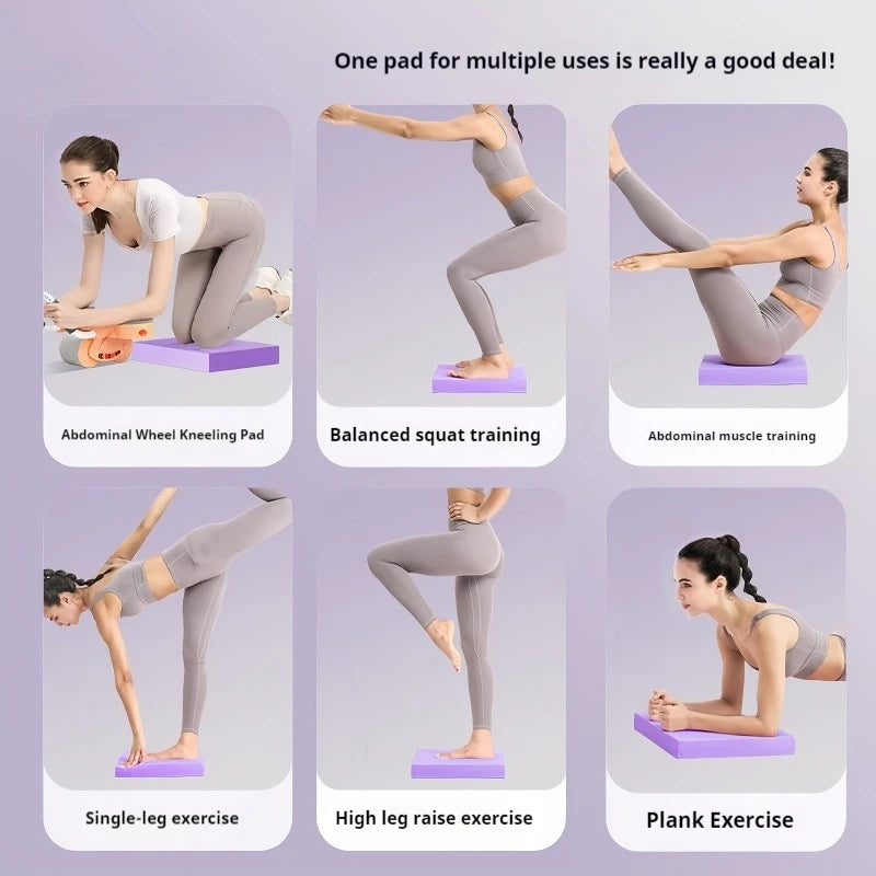 Yoga Mat Thicken Home Workout Balanced Gymnastics Mat Pilates Accessories Non-slip Abdominal Wheel Assisted Kneeling Pad Gym