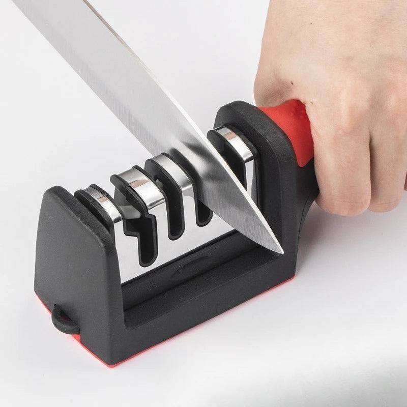 Knife Sharpener - Handheld, Fast Grinding Stone, Kitchen New Model, Multi-functional, Three-section Knife Sharpening Tool