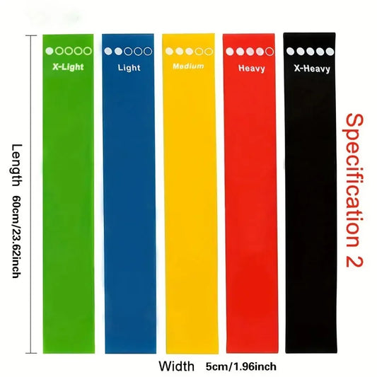 Yoga Sport Exercise Elastic Fitness Bands Ideal For Home 5 Different Levels Resistance Bands Pilates Crossfit Workout Equipment