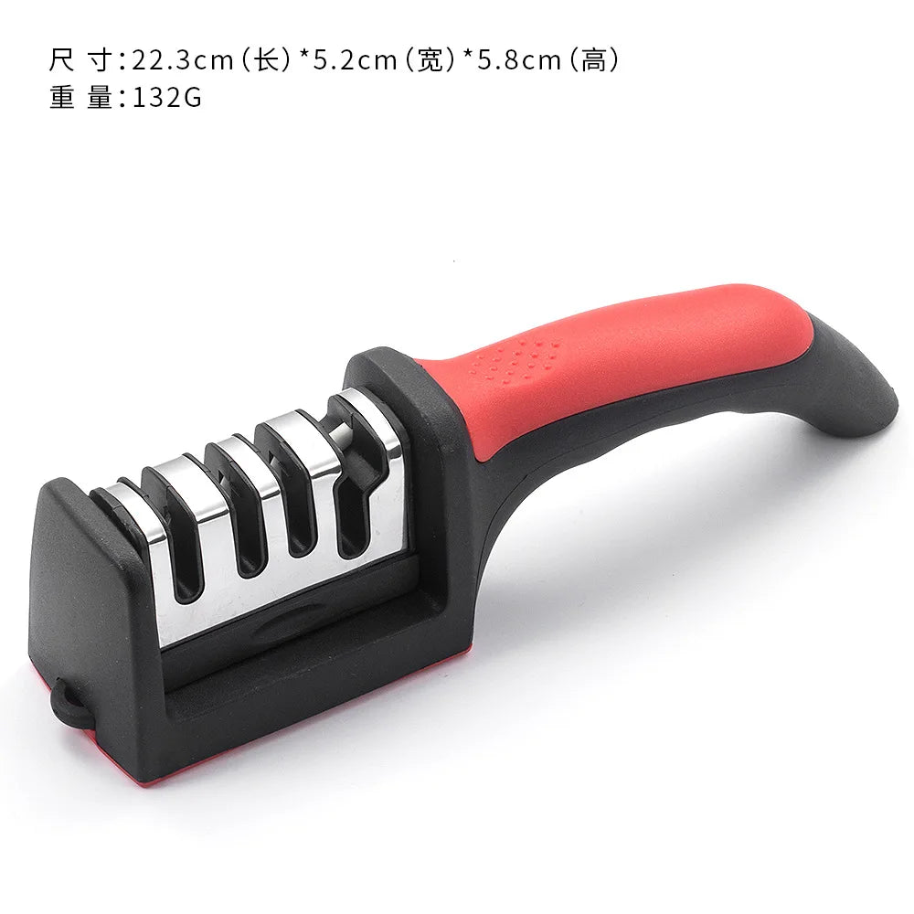 Knife Sharpener - Handheld, Fast Grinding Stone, Kitchen New Model, Multi-functional, Three-section Knife Sharpening Tool