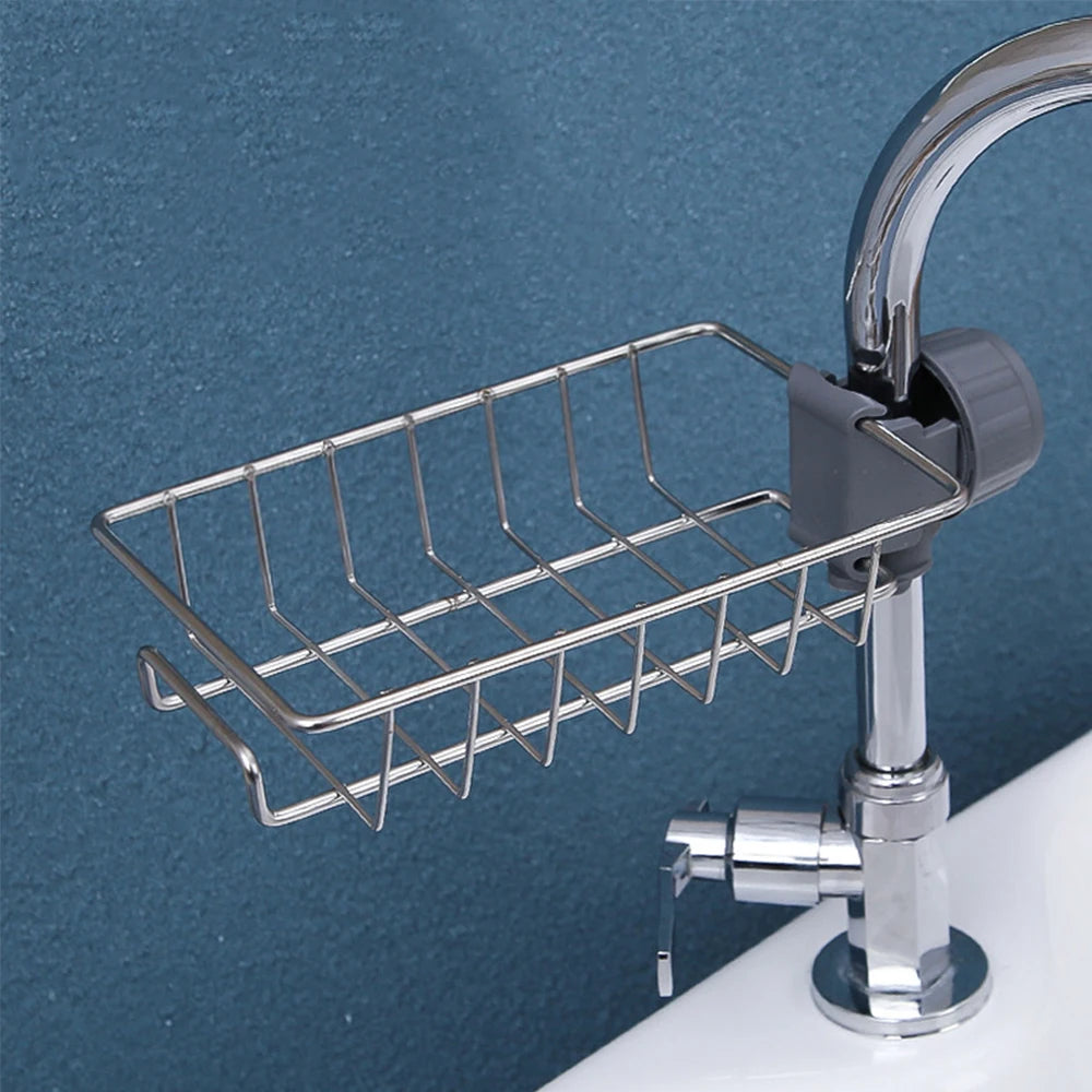 Kitchen Sink Drain Rack Sponge Storage Flexible Faucet Holder Soap Drainer Towel Rack Shelf Organizer Kitchen Accessories