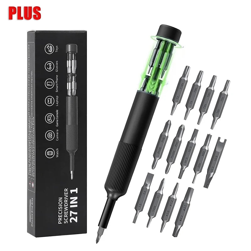27 in 1 Precision Screwdriver Set  Magnetic Bits Pen Style Manual Repair Tools Kit for Eyeglass Watch PC Jewelers Laptop iPhone